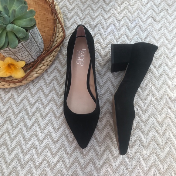 Franco Sarto Callan Black Suede Pump 